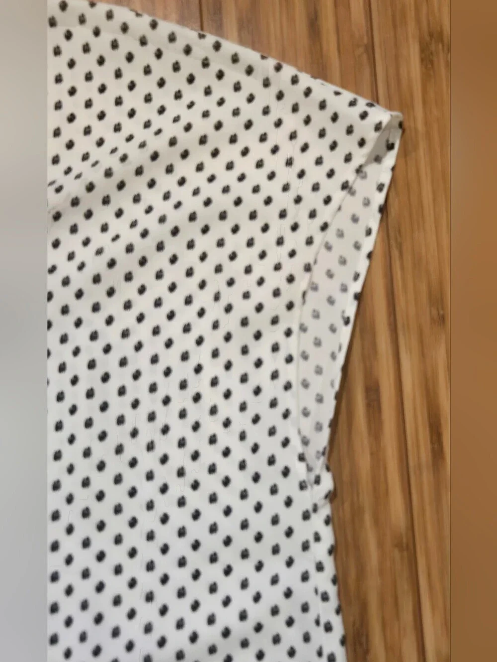 Hilary Radley Black Dot V-Neck Cap Sleeve Blouse on White